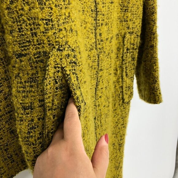 MARNI Mustard &  Black Textured Boucle Mohair wool Blend trench Coat size 40 - Picture 7 of 14